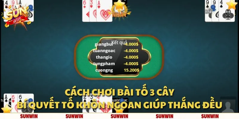 Cách chơi bài Tố 3 Cây: Bí quyết tố khôn ngoan giúp thắng đều